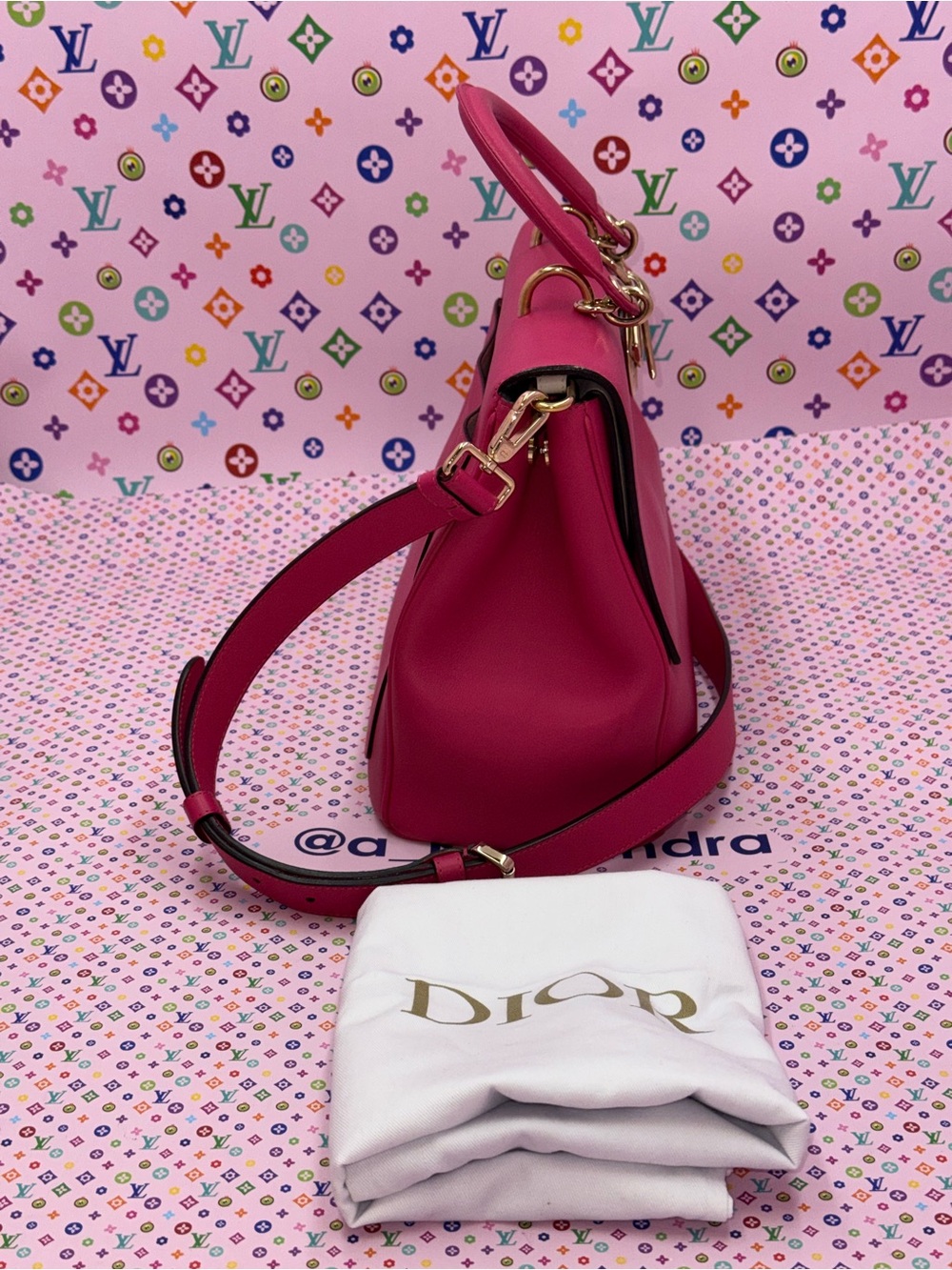 Christian Dior Diorissimo Flap Top Handle Satchel Bag - Picture 4 of 16